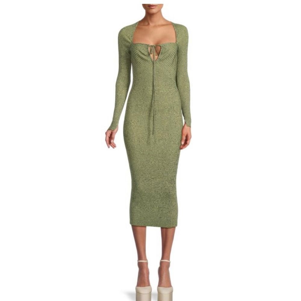 NWT Simkhai ELIJAH MARLED MIDI DRESS BODYCON MIDNIGHT MULTI, Small